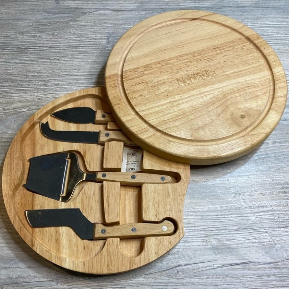 U of Nebraska Swivel Charcuterie Cheese Board